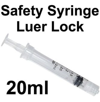 picture of Luer Lock SAFETY Syringe - 20ml - Supplied Without Needle - Pack of 50 - [CM-120009IM]