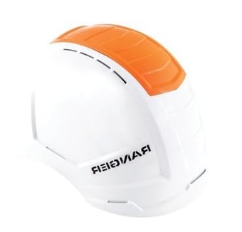 Picture of Alpha Solway Ranger - White & Orange Helmet with Crashbox Technology Integrated - [AL-RANGERWH(HVO-C/Box)]