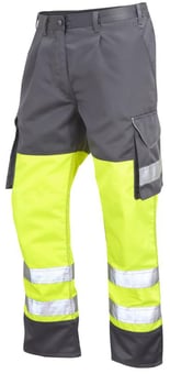 Picture of Bideford - Hi-Vis Yellow/Grey Poly/Cotton Cargo Trouser - Regular Leg - LE-CT01-Y/GY-R