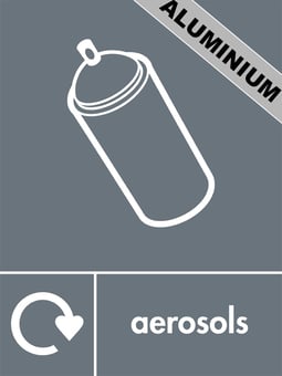 Picture of Recycling Signs - Aerosols - 300 X 400Hmm - Aluminium - [AS-WR40-ALU]