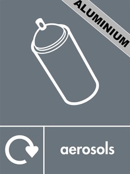 picture of Recycling Signs - Aerosols - 300 X 400Hmm - Aluminium - [AS-WR40-ALU]