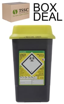picture of Sharpsafe Recycled Sharps Bin - Yellow Lid - 7L - Box Deal of 50 - [IH-VC-51125430]