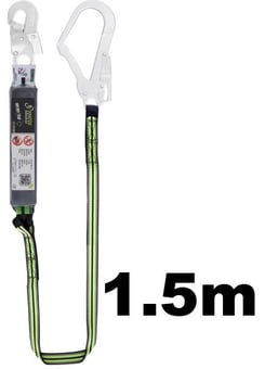 picture of Kratos Energy Absorbing Webbing Lanyard - Snap Hook And Scaffold Hook - 1.5 Mtr - [KR-FA3030315]