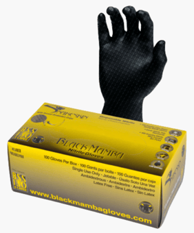 Picture of Black Mamba Snakeskin Nitrile Disposable Gloves - Box of 100 - FD-BX-BSS