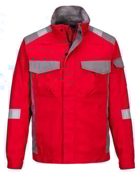 picture of Portwest FR08 Bizflame Industry Two Tone FR Jacket - Red - PW-FR08RER