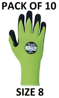 picture of TraffiGlove LXT Safe To Go MicroDex Ultra Coating Gloves - Size 8 - Pack of 10 - TS-TG5240-8X10 - (AMZPK2)