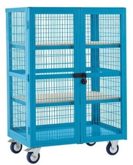 Picture of QMP Boxwell Trolley With Doors - Light Blue - Plywood - 1655H x 900W x 600D - [QM-XD169060PUXX] - (LP)
