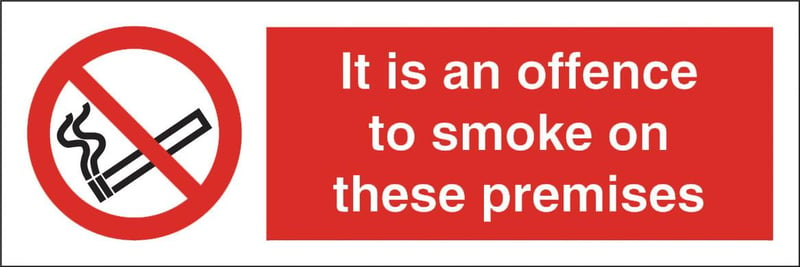 picture of Offence to Smoke on Premises Sign - 300 X 100Hmm - Rigid Plastic - [AS-PR308-RP]