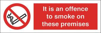 picture of Offence to Smoke on Premises Sign - 300 X 100Hmm - Rigid Plastic - [AS-PR308-RP]