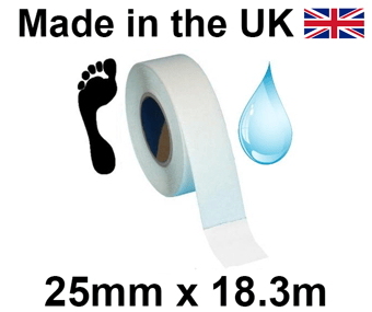 picture of Clear Aqua Safe Anti-Slip Self Adhesive Tape - 25mm x 18.3m Roll - [HE-H3405C-(25)]