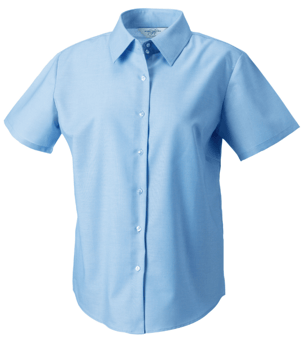 picture of Russel Ladies Short Sleeve Tailored Oxford Shirt - Oxford Blue - BT-933F-OXB