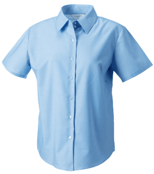 Picture of Russel Ladies Short Sleeve Tailored Oxford Shirt - Oxford Blue - BT-933F-OXB