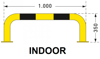 picture of BLACK BULL Protection Guard - Indoor Use - (H)350 x (W)1,000mm - Yellow/Black - [MV-195.14.589]