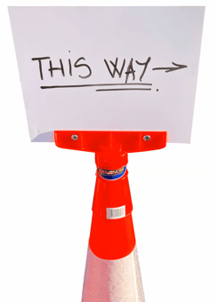 Picture of Way4Now - Cone Topper Sign Holder With A4 Landscape Plastic Writable Sign - Box Deal 20 - [IH-SHU-E-CTS-1]