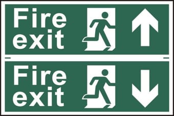 Picture of Spectrum Fire exit man running arrow up/down - PVC 300 x 200mm - SCXO-CI-1512