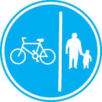 picture of Cycle Signs - Pedestrians Cyclists - Class 1 Ref BSEN 12899-1 2001 - 600mm Dia - Reflective - 3mm Aluminium - [AS-TR130-ALU]