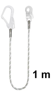 picture of Kratos Restraint Kernmantle Rope Lanyard - Scaffold Hook and Snap Hook 1 mtr - [KR-FA4050310]
