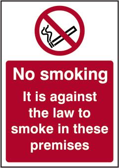 picture of Spectrum No Smoking It Is Against The Law To Smoke In These Premises – RPVC 148 x 210mm - SCXO-CI-11861