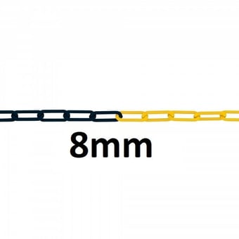 picture of M-POLY Visible 8 - Yellow/Black - Polyethylene Barrier Chain - 8mm Gauge - 1m Length - [MV-212.13.210]