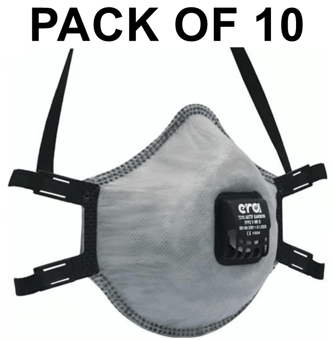 picture of ERA 7210 Activated Carbon FFP2 V NR D Moulded Disposable Masks Pack Of 10 - [ER-7210] - (NICE) (AR)