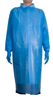 Picture of Supreme TTF Disposable CPE Gown - Blue - Non Sterilized - Pack of 10 - [HT-CPE-GOWNS]