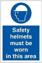 picture of Safety Helmets Area Sign - 200 x 300Hmm - Rigid Plastic - [AS-MA110-RP]