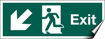 picture of Exit Pointing South West Sign - 400 x 150Hmm - Self Adhesive Vinyl - [AS-SA49-SAV]