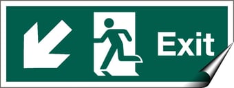 Picture of Exit Pointing South West Sign - 400 x 150Hmm - Self Adhesive Vinyl - [AS-SA49-SAV]