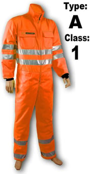 picture of Francital Anti Cut Chainsaw Coverall - Hi Viz Orange - Type A - Conforms to EN471 & EN381-5 Size M - [SF-FI030-DUNE-OR-M] - (DISC-W)