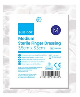 picture of Blue Dot Sterile Finger Dressing 3.5cm x 3.5cm - Pack of 10 - [CM-30BDFD35]