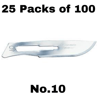 picture of Single Use Sterile - Scalpel Blades No.10 - 25 Packs of 100 - [ML-W255-PACK]