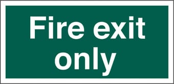 Picture of Fire Exit Only Sign Text Only LARGE - 600 x 250Hmm - Rigid Plastic - [AS-SA63-RP]