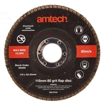 picture of Amtech 115mm 80 Grit Flap Disc - [DK-V0400]
