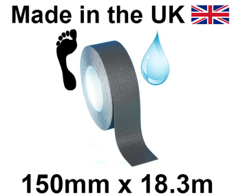 picture of Grey Aqua Safe Anti-Slip Self Adhesive Tape - 150mm x 18.3m Roll - [HE-H3405G-(150)]