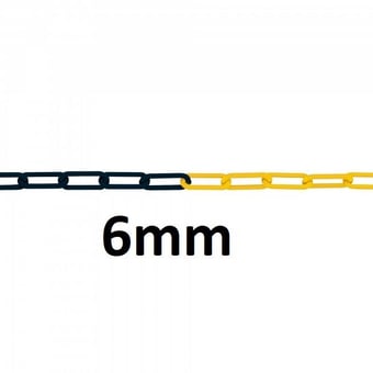 picture of M-POLY Visible 6 - Yellow/Black - Polyethylene Barrier Chain - 6mm Gauge - 1m Length - [MV-212.13.380]