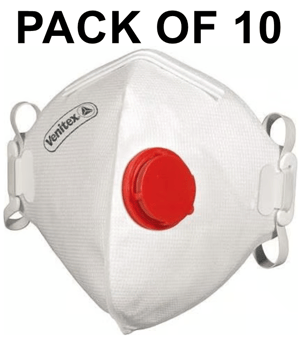 picture of Delta Valved Fold Flat Disposable FFP3 Mask - Pack of 10 - [LH-M1300VB]