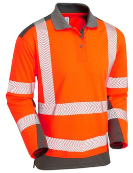 picture of Wringcliff - Hi-Vis Coolviz Plus Polo Shirt Orange/Grey - LE-P15-O/GY
