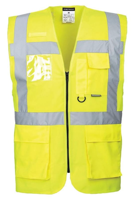 picture of Portwest - CV76 - Social Distancing Executive Vest 2m - Yellow - Conforms to EN ISO 20471 Class 2 - PW-CV76YER