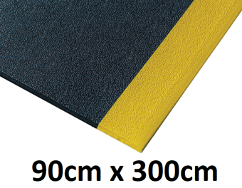 picture of Kumfi Pebble Anti-Fatigue Mat Black/Yellow - 90cm x 300cm - [BLD-KP310BY]
