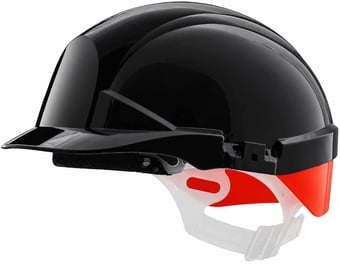 Picture of Centurion Reflex Black Safety Helmet with Orange Rear Flash - Vented - Slip Ratchet - [CE-S12KHVOA]