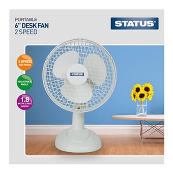 picture of Status - Portable 6 Inch Desk Fan - 2 Speeds - [AF-5022822184459]