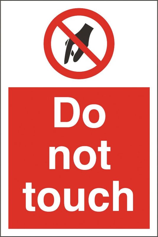 picture of Do Not Touch Sign LARGE - 400 x 600Hmm - Rigid Plastic - [AS-EC46-RP]