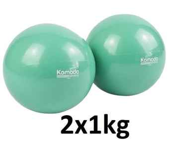 picture of Komodo Weighted Green Toning Ball - Pair - [TKB-WGT-BALL-2KG-GRN]