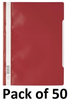 picture of Durable - Clear View Folder - Economy - Red - Pack of 50 - [DL-257303]