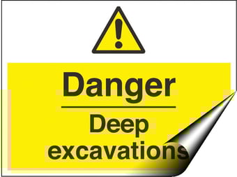 picture of Danger Deep Excavations Sign - 600 x 450Hmm - Self Adhesive Vinyl [AS-WA139-SAV]