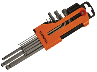 picture of Faithfull Long Arm Ball End Hex Key Set Of 9 - Metric 1.5-10mm - [TB-FAIHKS9MBLA]