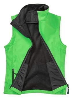 picture of Result Core Men's Printable Softshell Bodywarmer with Recycled Fleece Inner - Vivid Green/Black - BT-R232M-VIGBLK