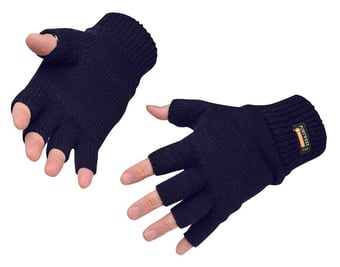 picture of Portwest GL14 Fingerless Knit Insulatex Navy Blue Gloves - Pair - [PW-GL14NAR]