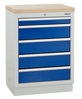 picture of BiGDUG 5 Drawer Cabinet - 948h x 680w x 463d mm - Multiplex Worktop - [BDU-TGC4GBM] - (LP)