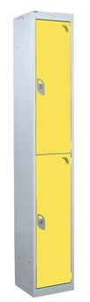 picture of QMP Standard Locker - 2 Compartment - Yellow Doors - 1800H x 300W x 450D mm - [QM-LS1830452YXX]